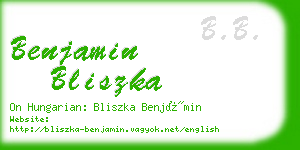 benjamin bliszka business card